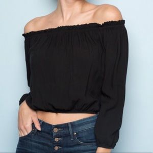 Black brandy off the shoulder top